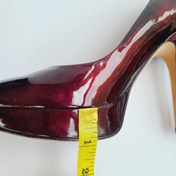 Joan & David Patent Leather Burgundy Platform Pumps Size‎ 7.5 - Picture 10 of 12